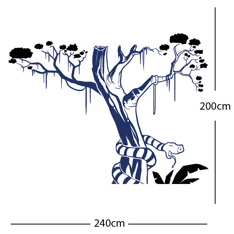 large tree with snake wall sticker