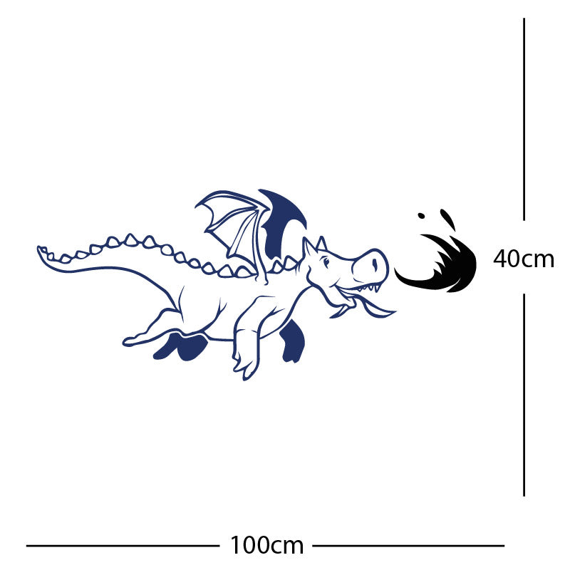 dragon with flames wall sticker