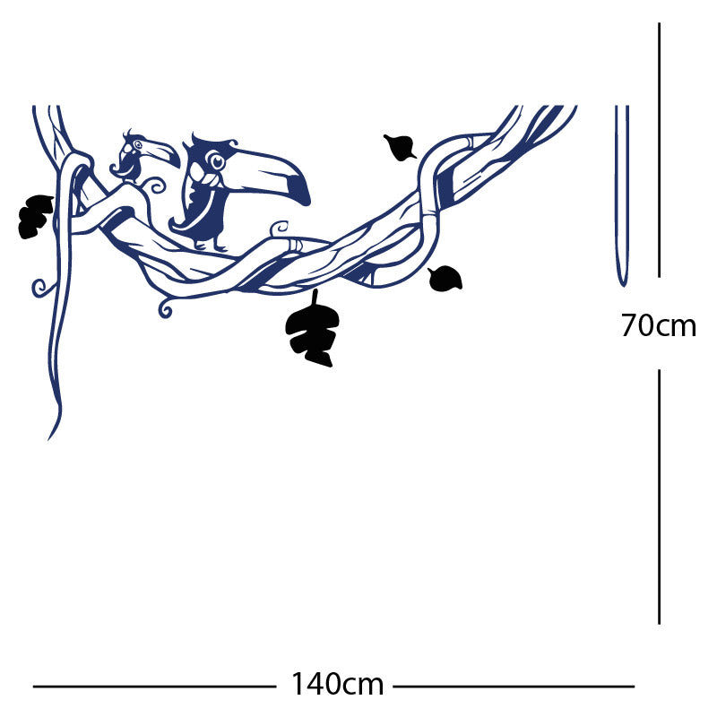 toucan in tree wall sticker