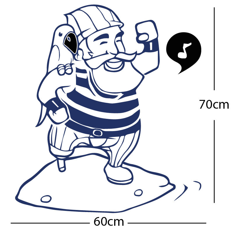 one legged pirate wall sticker