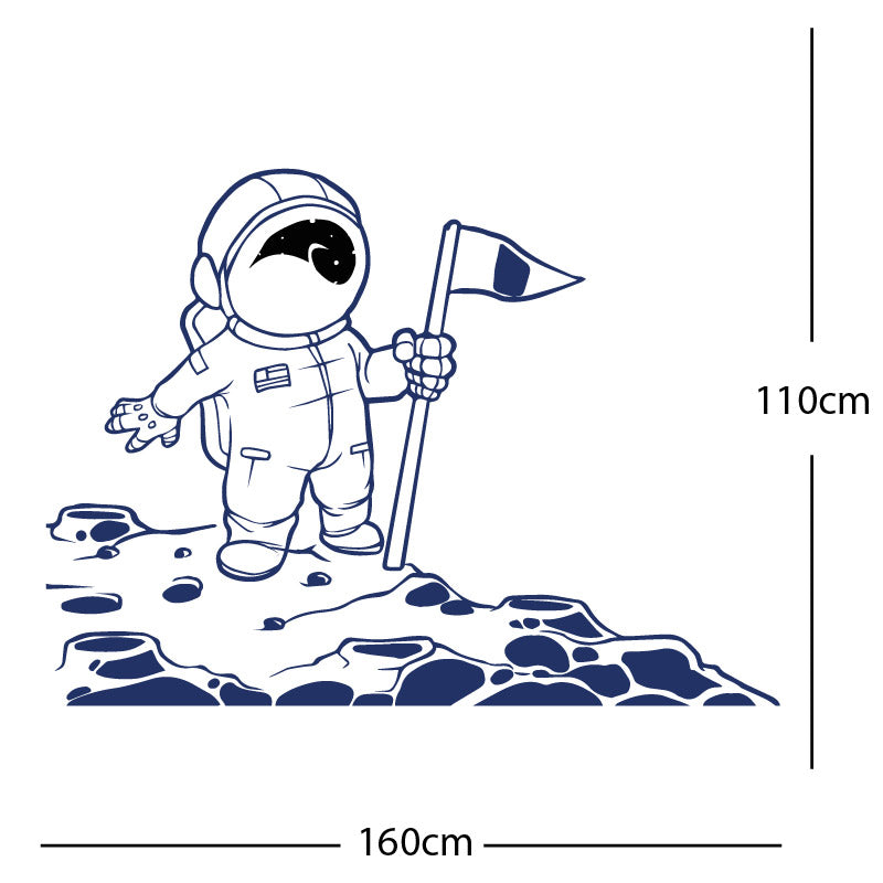 space man on the moon wall sticker