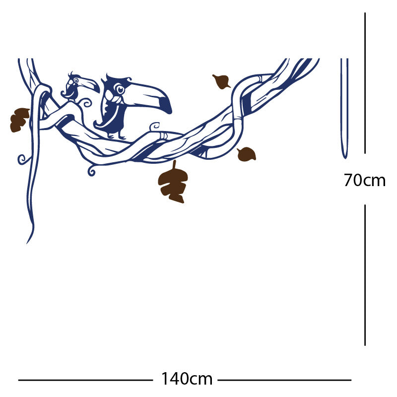 toucan in tree wall sticker