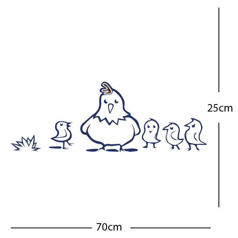 chicken and chicks wall sticker