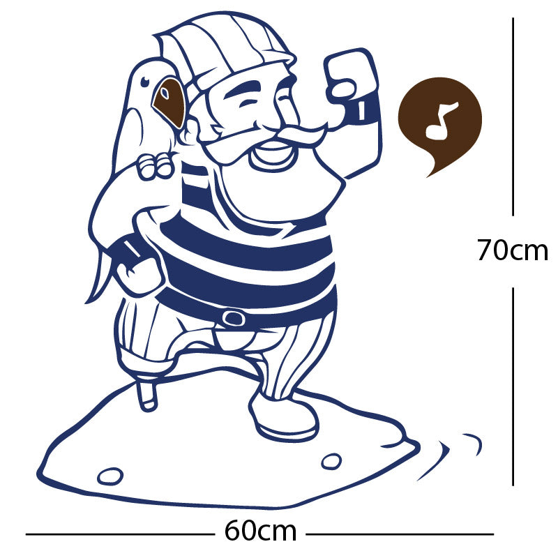 one legged pirate wall sticker
