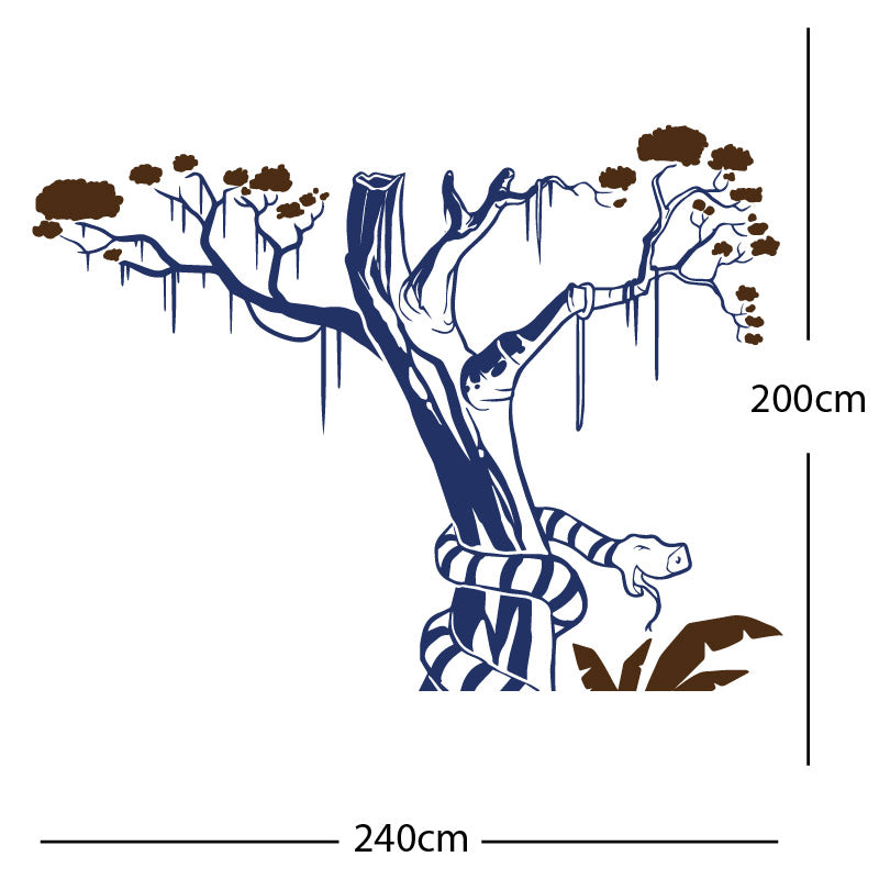 large tree with snake wall sticker