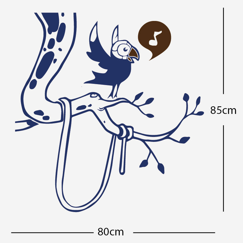 parrot in tree corner wall sticker