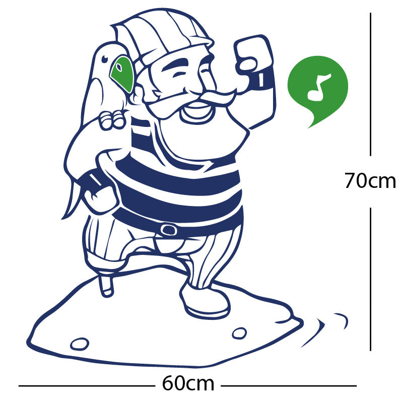 one legged pirate wall sticker