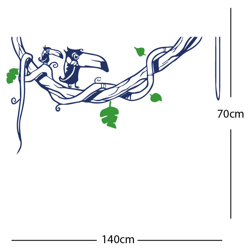 toucan in tree wall sticker