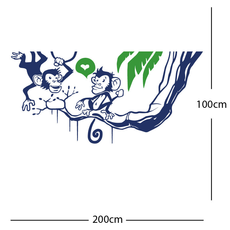 monkey in tree funny wall sticker