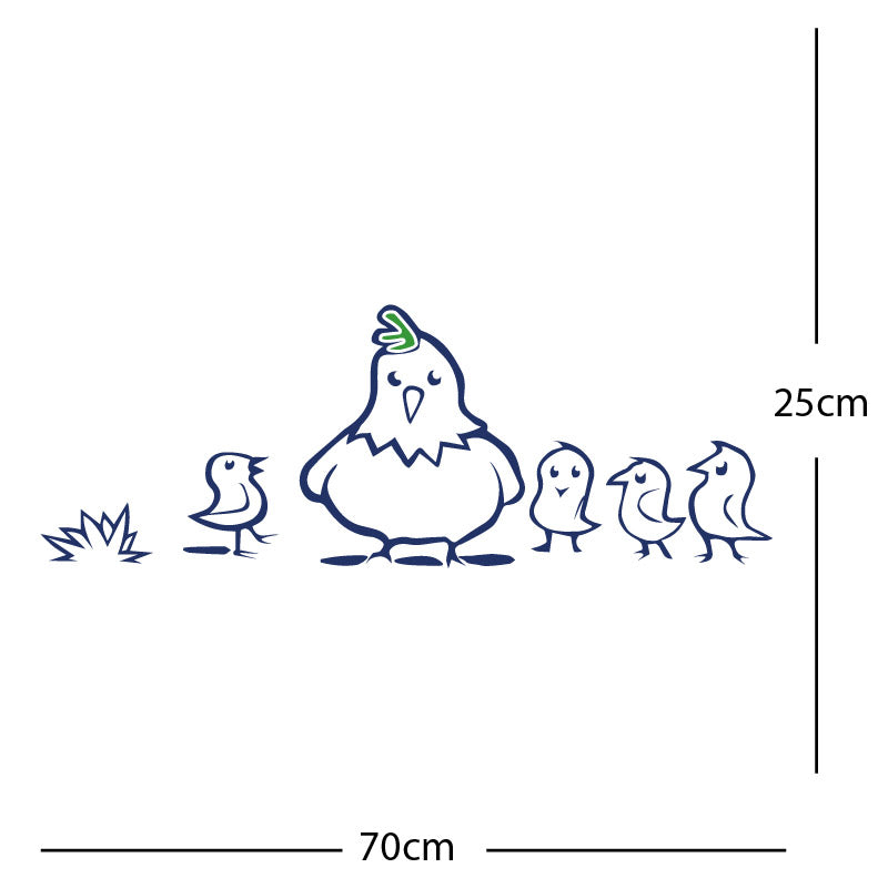 chicken and chicks wall sticker