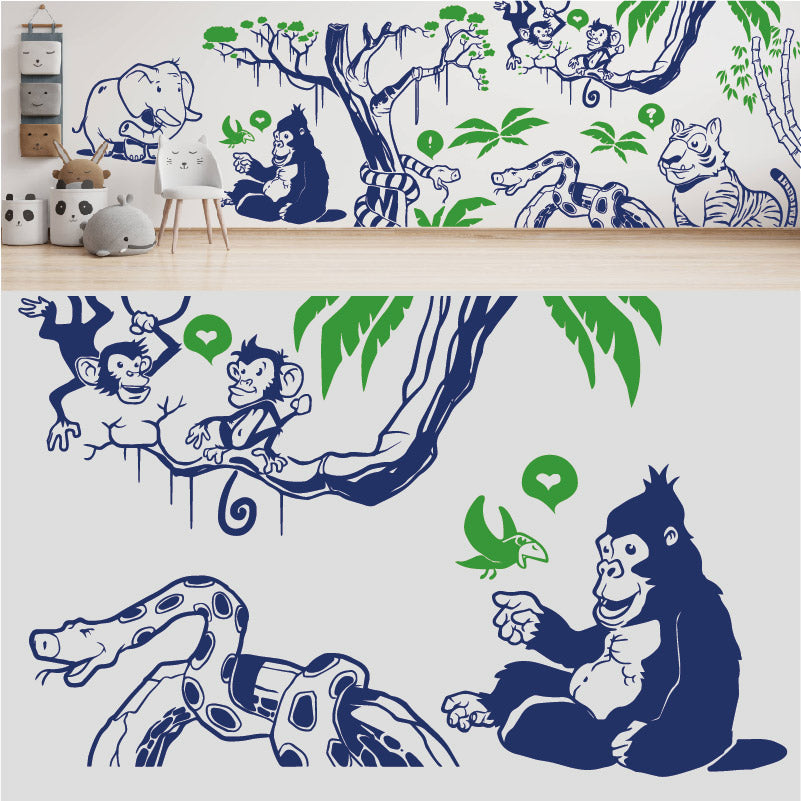 in the jungle complete wall mural wall sticker
