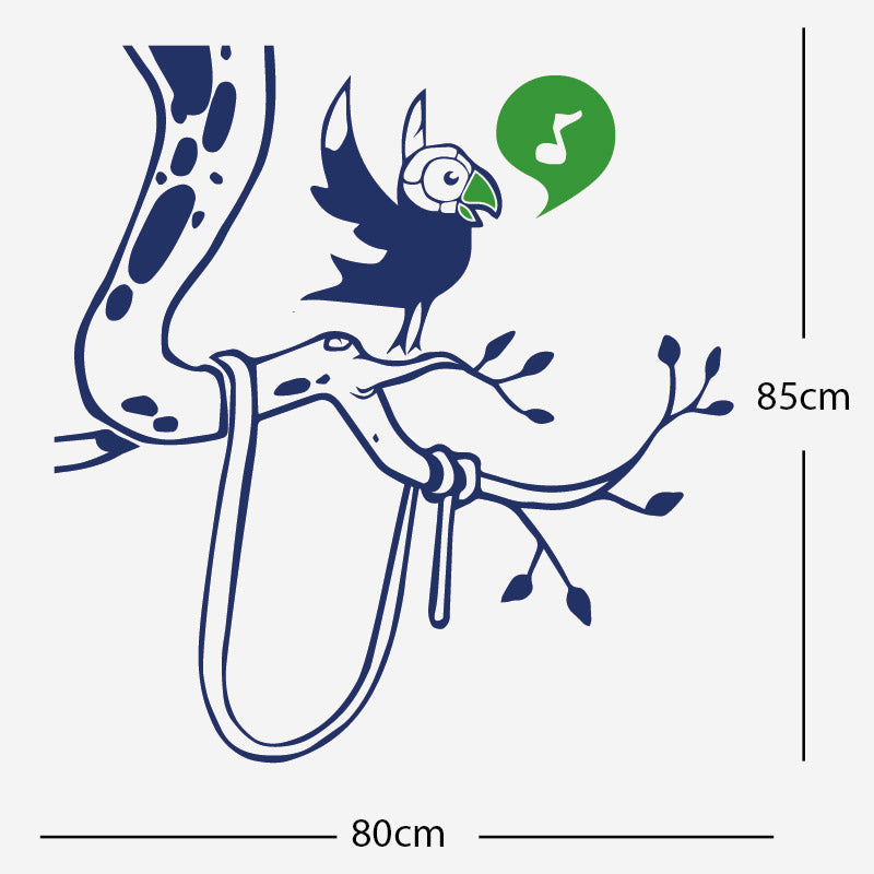 parrot in tree corner wall sticker