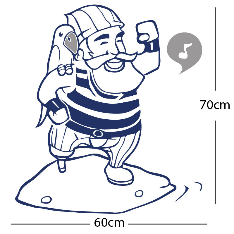 one legged pirate wall sticker