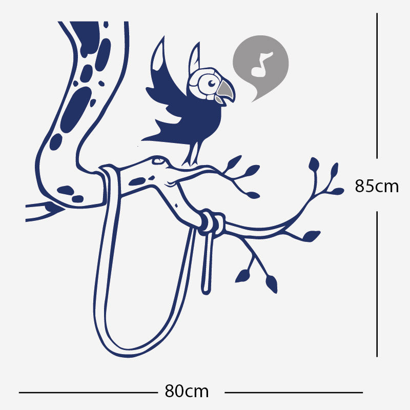 parrot in tree corner wall sticker