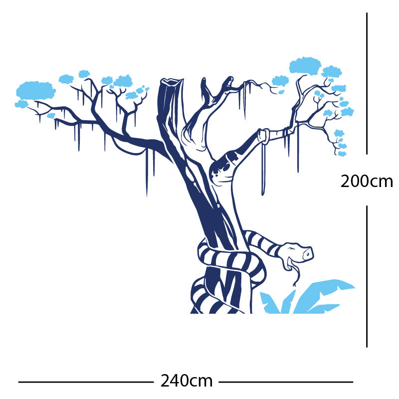 large tree with snake wall sticker