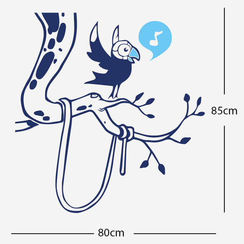 parrot in tree corner wall sticker