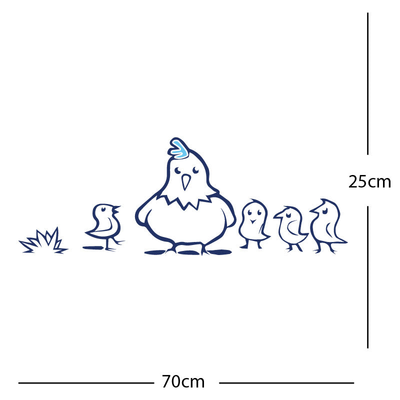 chicken and chicks wall sticker