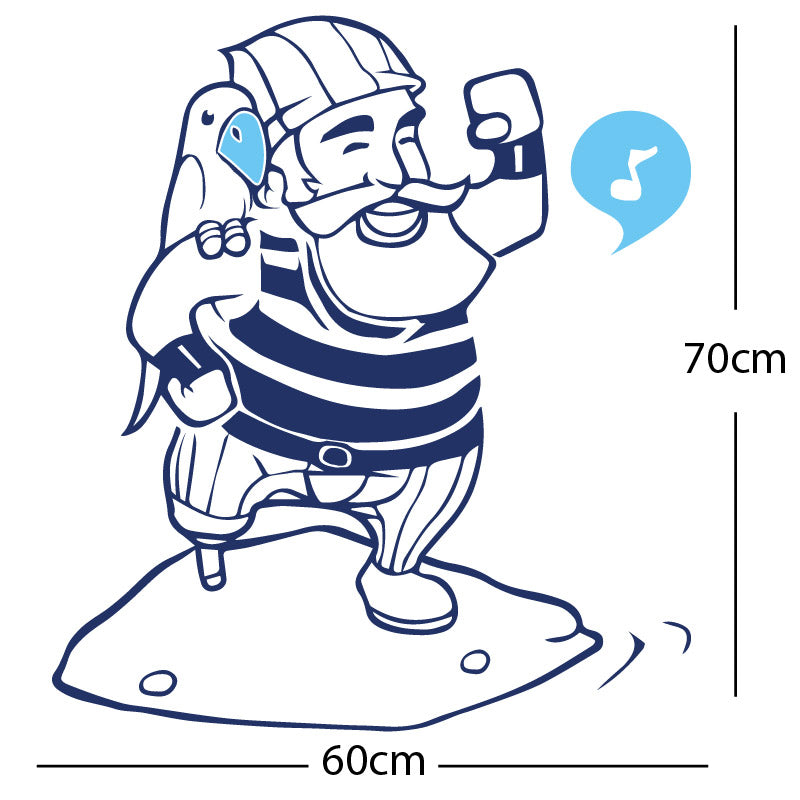 one legged pirate wall sticker