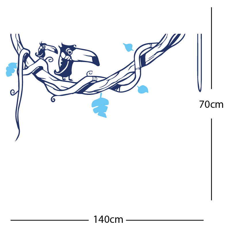 toucan in tree wall sticker