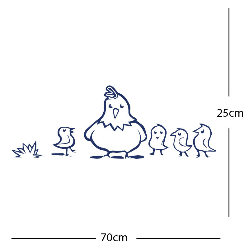 chicken and chicks wall sticker