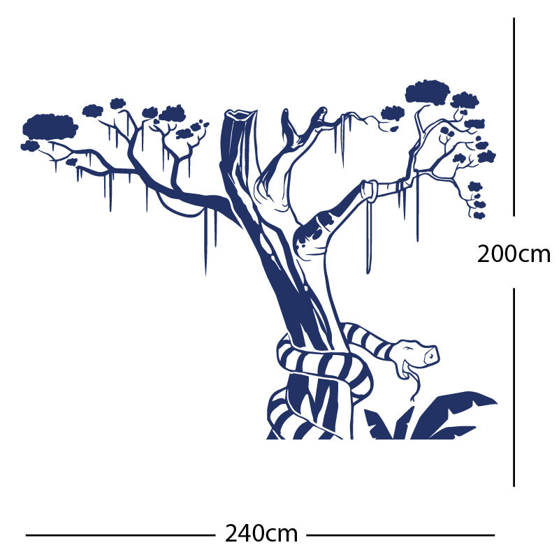 large tree with snake wall sticker
