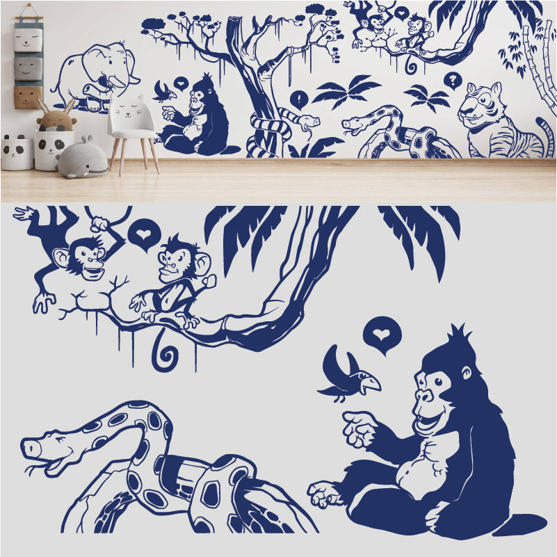 in the jungle complete wall mural wall sticker