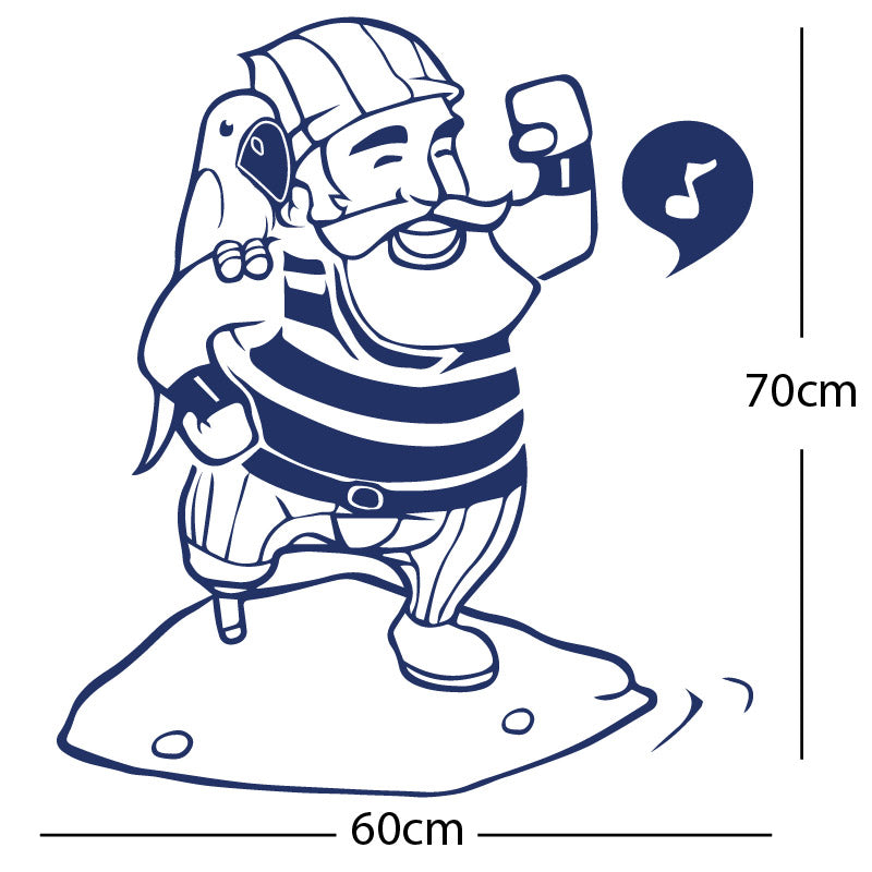 one legged pirate wall sticker