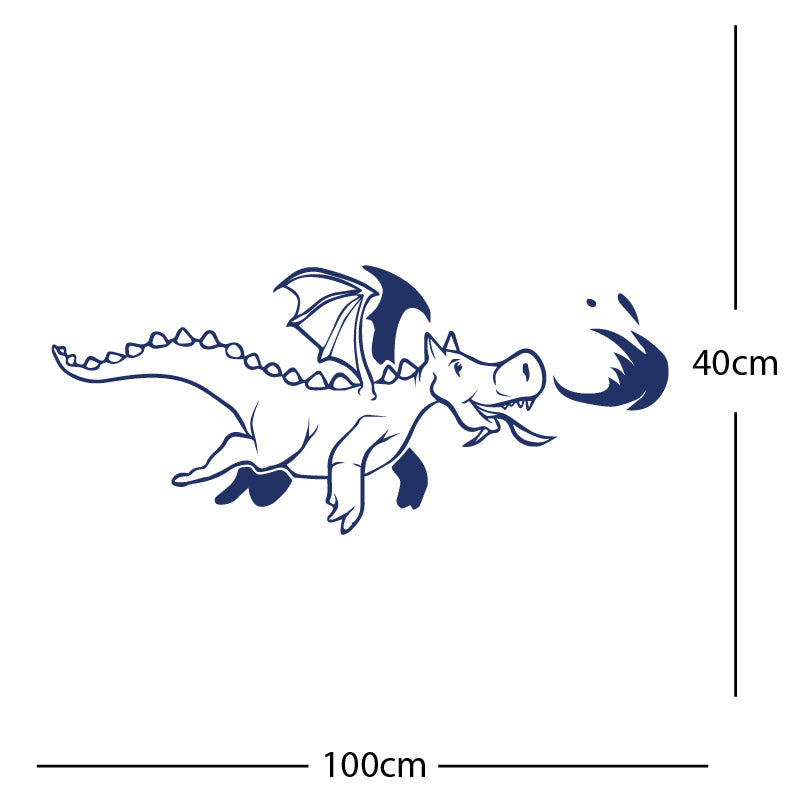 dragon with flames wall sticker