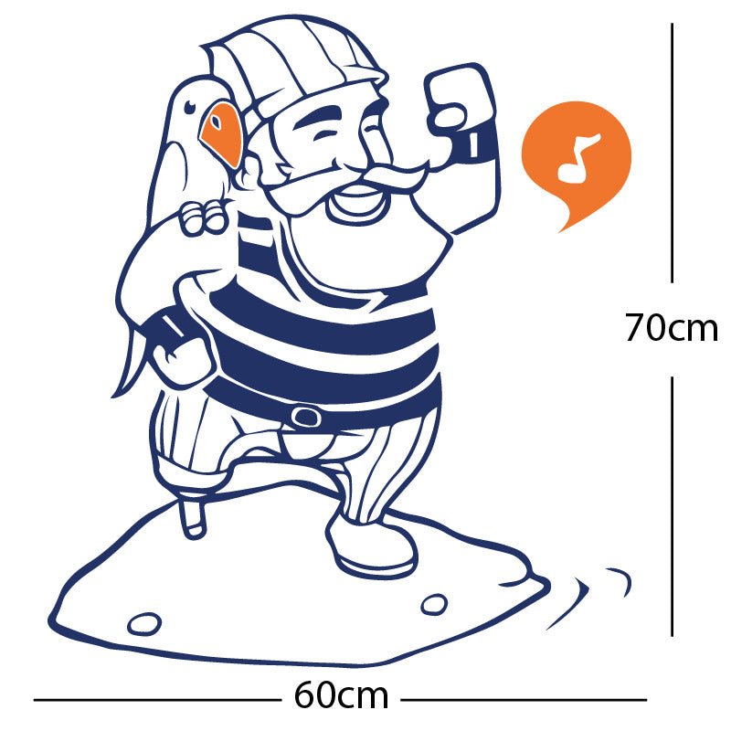 one legged pirate wall sticker