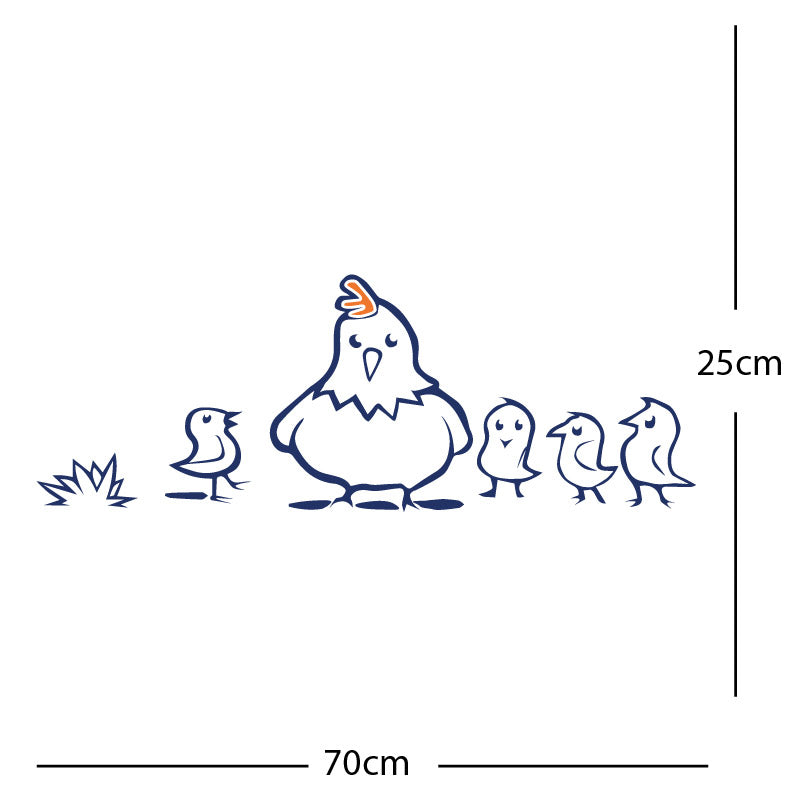 chicken and chicks wall sticker