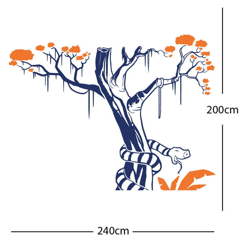 large tree with snake wall sticker
