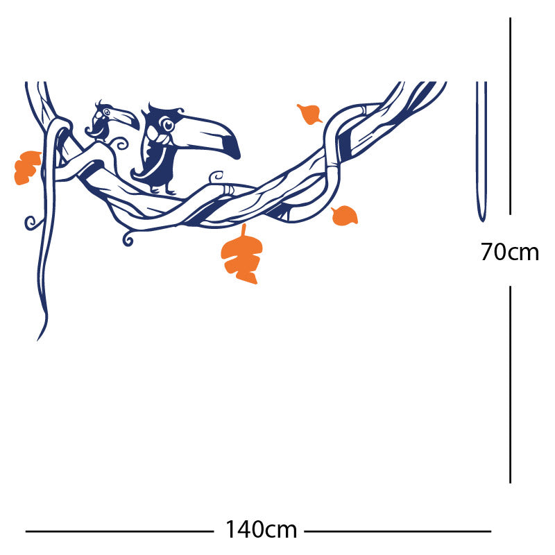 toucan in tree wall sticker