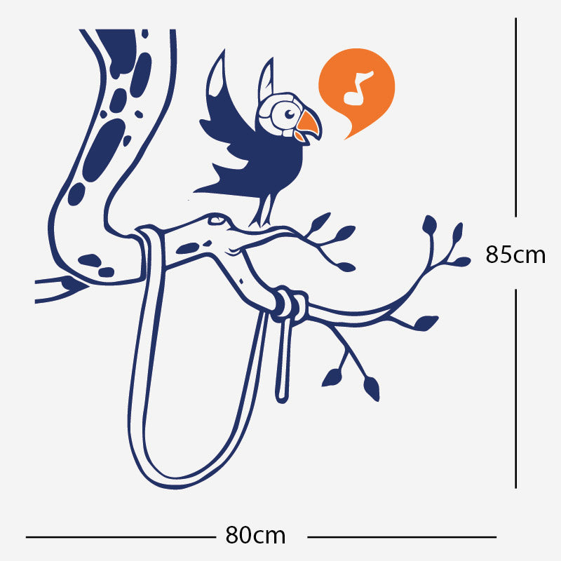 parrot in tree corner wall sticker