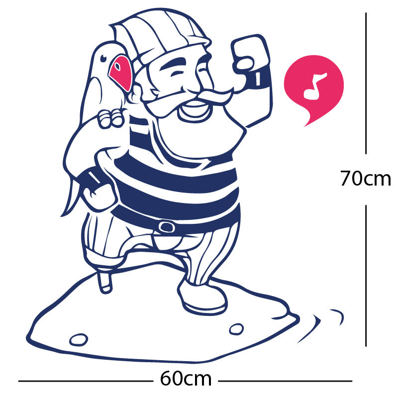 one legged pirate wall sticker