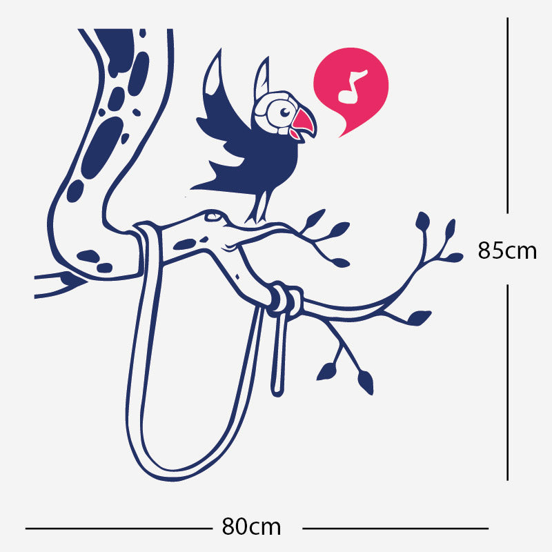 parrot in tree corner wall sticker