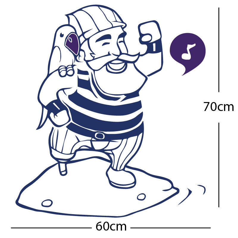 one legged pirate wall sticker