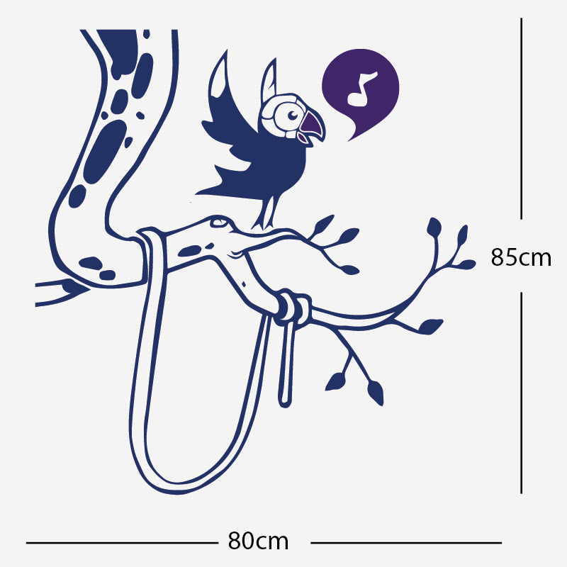 parrot in tree corner wall sticker