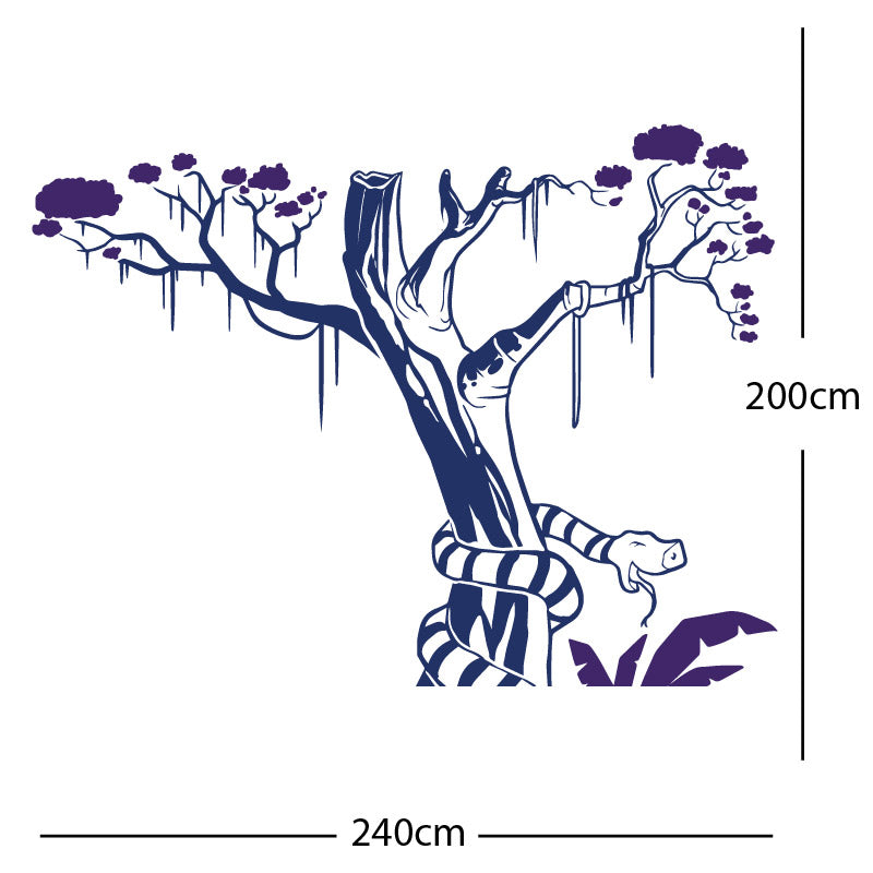 large tree with snake wall sticker