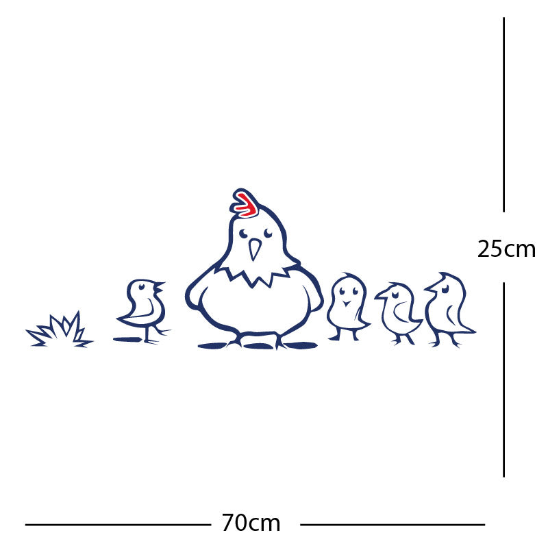 chicken and chicks wall sticker
