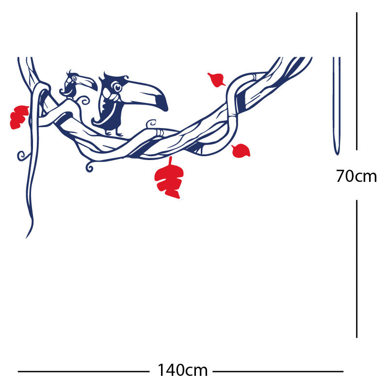 toucan in tree wall sticker