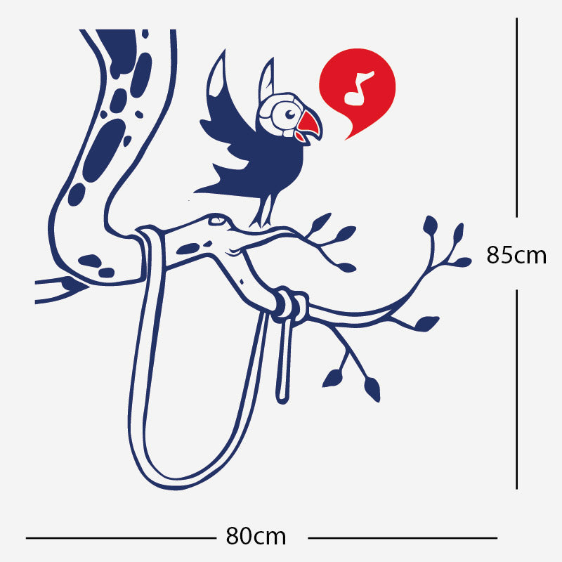 parrot in tree corner wall sticker