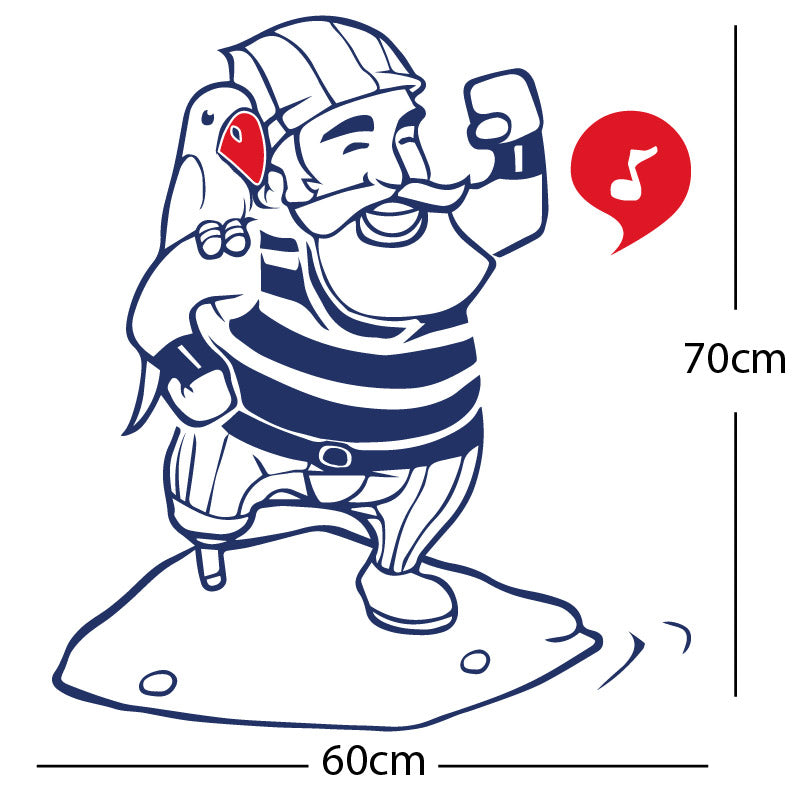 one legged pirate wall sticker