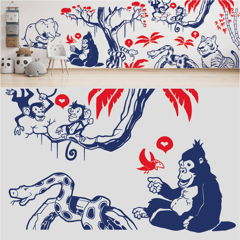 in the jungle complete wall mural wall sticker