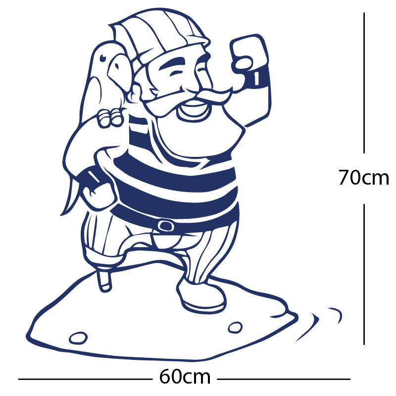 one legged pirate wall sticker