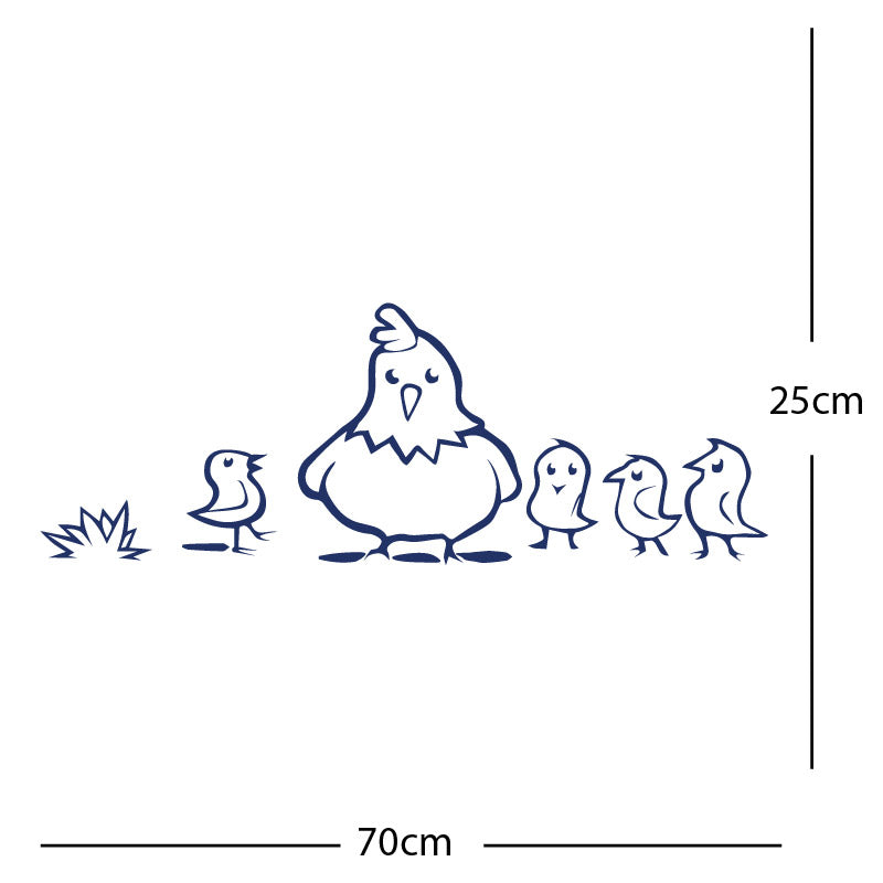 chicken and chicks wall sticker