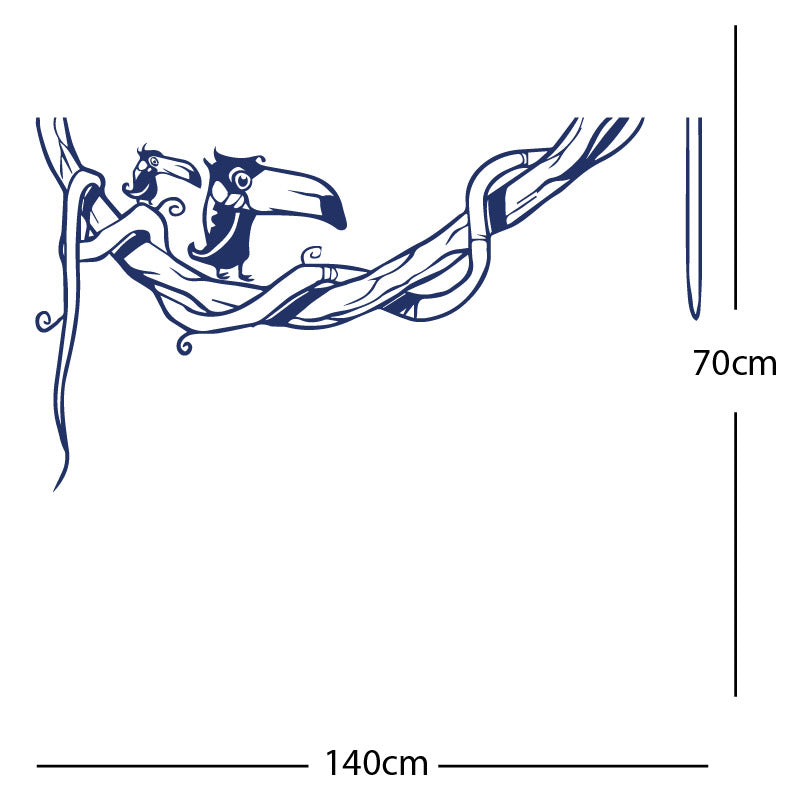 toucan in tree wall sticker