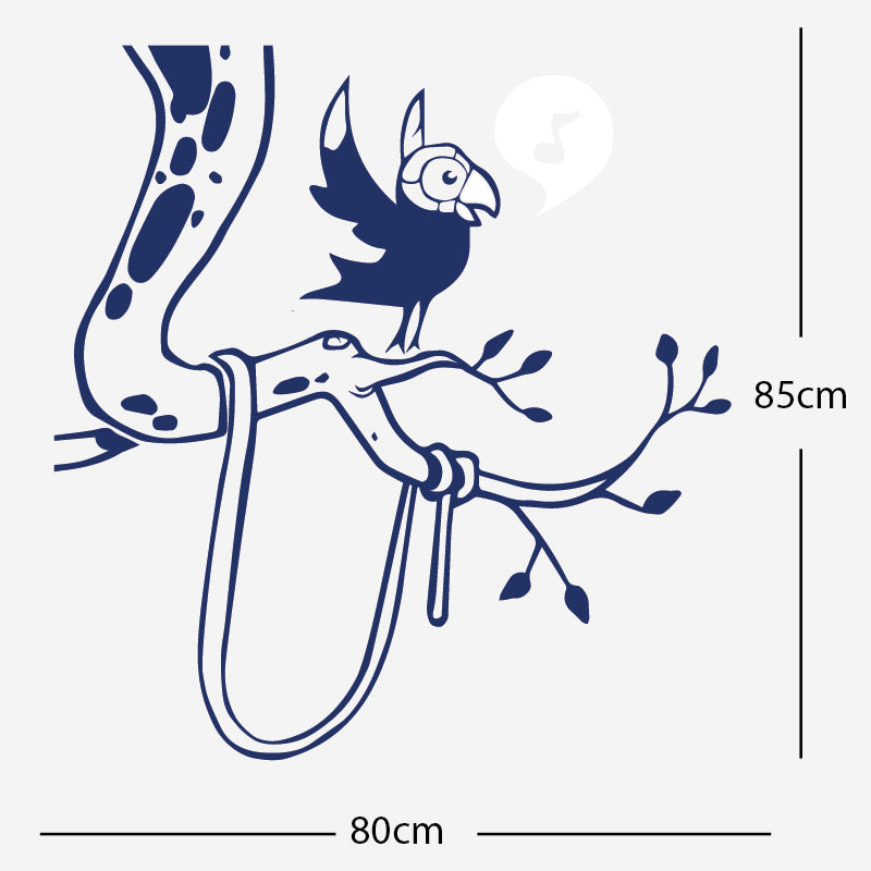 parrot in tree corner wall sticker