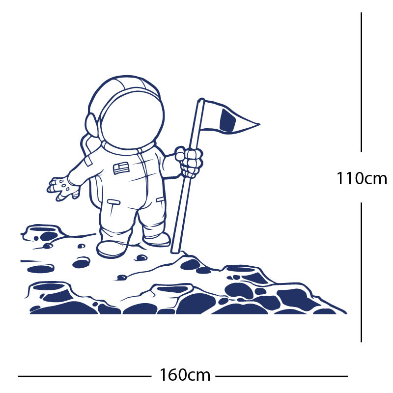space man on the moon wall sticker