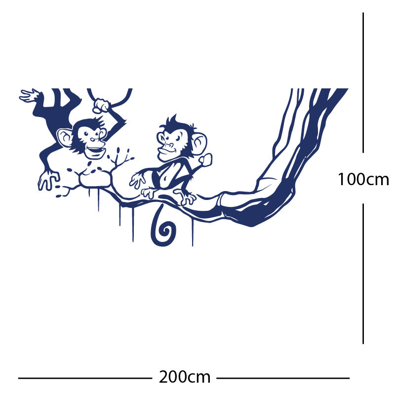 monkey in tree funny wall sticker