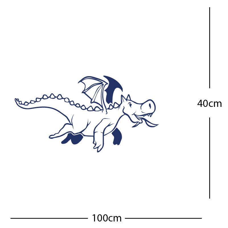 dragon with flames wall sticker